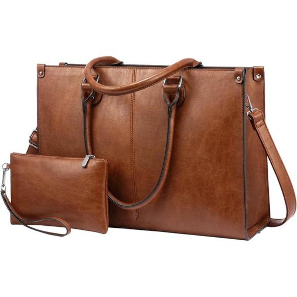 LOVEVOOK Laptop Bag for Women, 15.6 inch Laptop Tote Bag Vintage Work Bags for